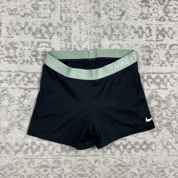 Nike Pro Dri-Fit  Compression Shorts Women's 458653 Black/Lime Size Large - Picture 1 of 5